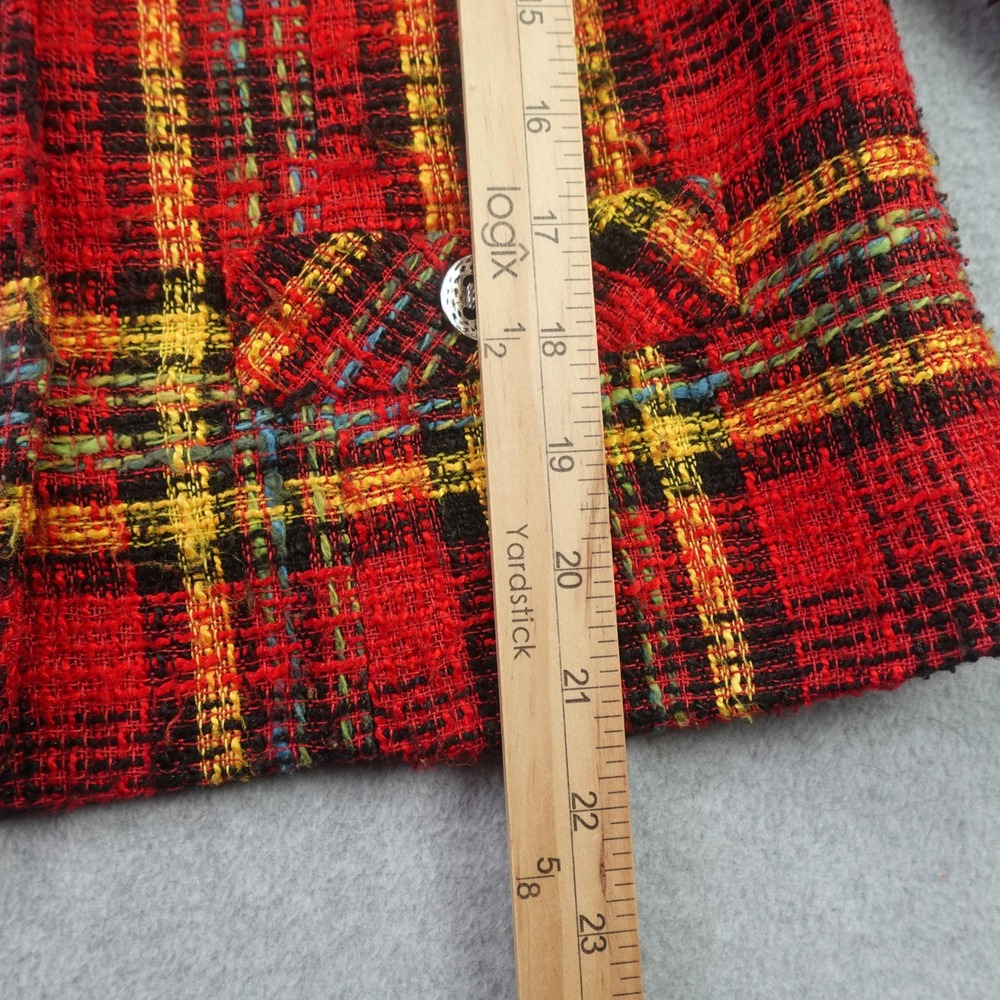 Howard Wolf Blazer Womens 4 Red Plaid Vintage Wool Blend Jacket - Picture 8 of 16
